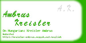 ambrus kreisler business card
